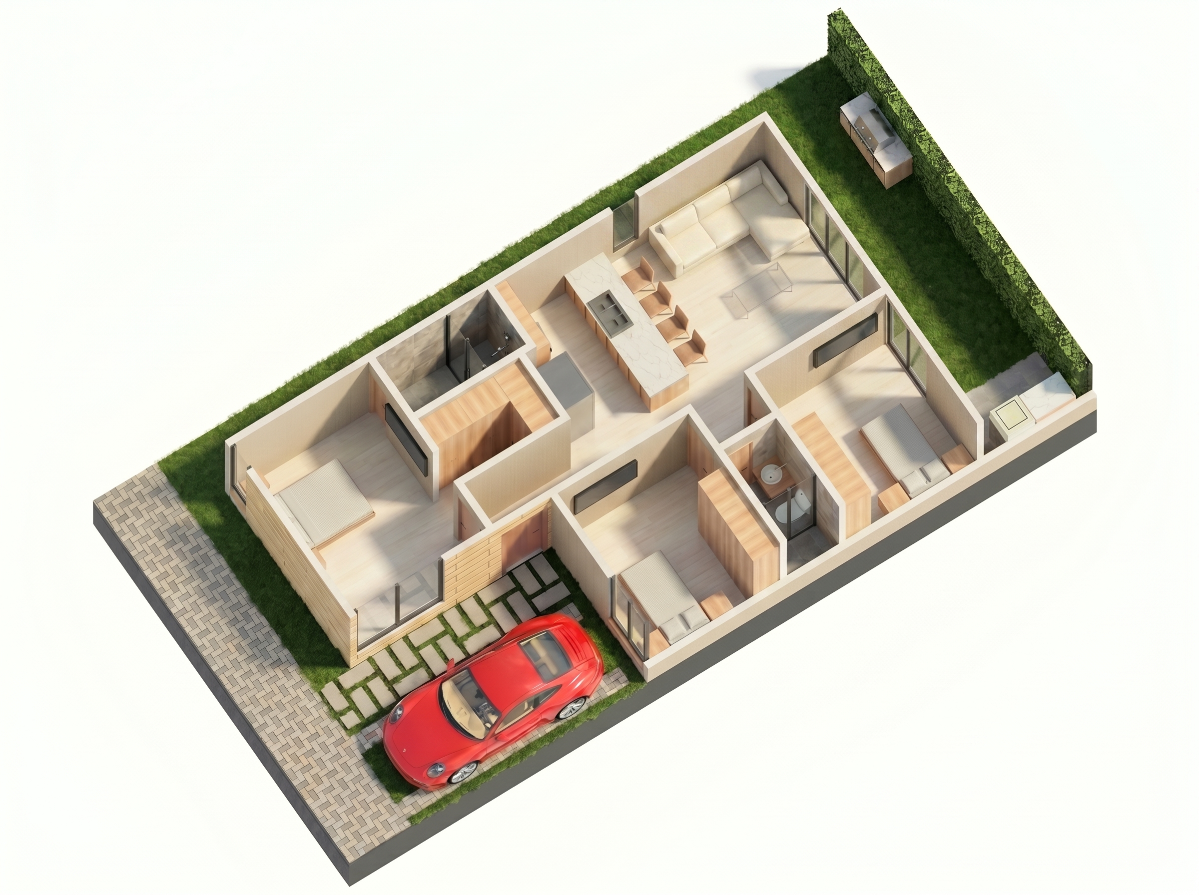 Planta arquitectónica casa campestre Tipo 1 Esencial 81 m² en Condominio Arrayanes